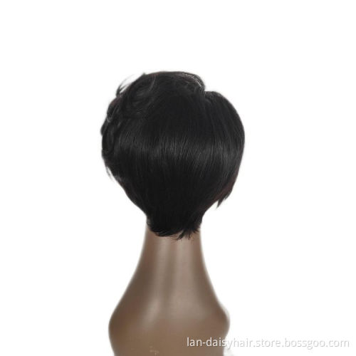 Best Pixie Virgin Brazilian Human Hair Color Short Cut Wig Hot Selling T Part Lace Frontal Wigs